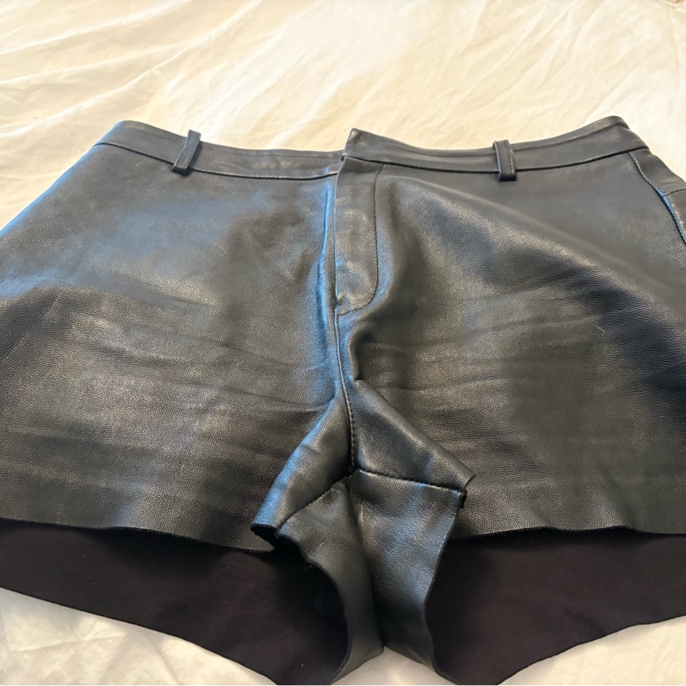 Lamarque Dark Leather Shorts